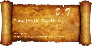 Dunajcsik Tamás névjegykártya