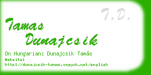 tamas dunajcsik business card