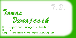 tamas dunajcsik business card